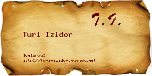 Turi Izidor névjegykártya